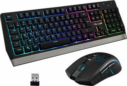THE G-LAB Tungsten Combo - Draadloos Gaming Pack - Membraan Toetsenbord met RGB - Azerty FR