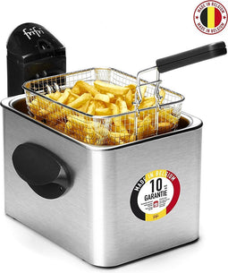 Frifri 4848DuoFil - Frituurpan - friteuse - 4.5 liter - koude zone - 2800 Watt - Koolstof geur- & vetfilter - 1,5 kg friet - 10 jaar garantie