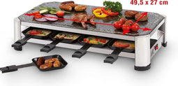 FRITEL Steengrill SG 2180 - Hotstone grill + Raclettefunctie - Grill / Teppanyaki plaat - 49,5x27cm - 2 tot 8 personen