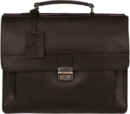 BURKELY Vintage Scott - Aktetas - 2 Documentvakken - Zwart