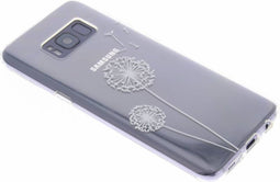 Hoesje Geschikt voor Samsung Galaxy S8 Hoesje Siliconen - Design Backcover siliconen - Wit / Transparant / Paardenbloem