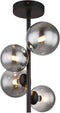 Globo Riha - plafonniere - 4 lichtpunten - G9 - zwart - 56133-4D