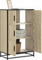 vidaXL - Hoge - kast - 68x35x106,5 - cm - bewerkt - hout - en - metaal - sonoma - eiken