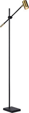 Atmooz - Vloerlamp Drita - GU10 - Staande Lamp - Stalamp - Woonkamer / Slaapkamer / Eetkamer - Zwart / Goud - Metaal - Hoogte : 156cm