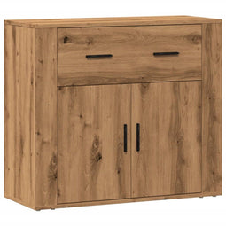 vidaXL - Dressoir - 80x33x70 - cm - bewerkt - hout - artisanaal - eikenkleurig