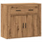 vidaXL - Dressoir - 80x33x70 - cm - bewerkt - hout - artisanaal - eikenkleurig