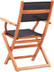 vidaXL - Tuinstoelen - inklapbaar - 4 - st - eucalyptushout - en - textileen - zwart