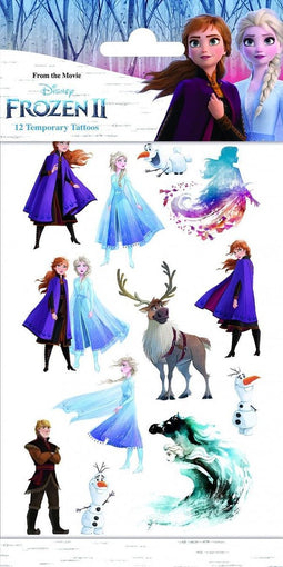 Frozen Neptattoos Frozen 2 Blauw/paars Papier 12 Stuks