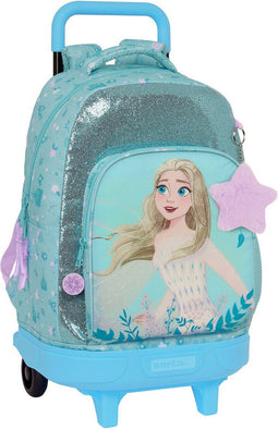 Frozen Schoolrugzak Met Wielen Frozen Hello Spring Blauw 33 X 45 X 22 Cm