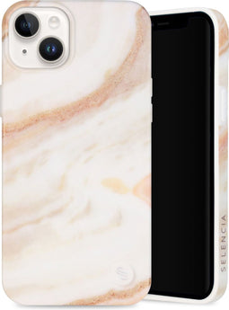 Selencia iPhone 14 Plus - Back Cover - 100% gerecycled - Wit Marmer