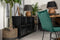 HSM Collection Dressoir Manhattan- metaal/glas - zwart