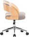 vidaXL - Kantoorstoel - draaibaar - gebogen - hout - en - stof - taupe