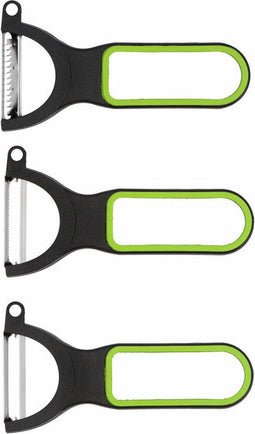 Fruit- en Groentenschiller Quid Veggy Metaal Groen (3 Stuks) (19 x 10 x 5 cm)