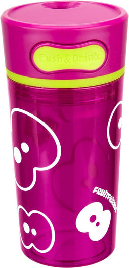 FruitFriends Push & Drink Drinkbeker - 300 ml - Roze - Antilek - Drinkfles voor kinderen