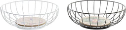 Fruitschaal DKD Home Decor Metaal MDF (28 x 28 x 11 cm) (2 Stuks)