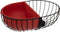 Fruitschaal/fruitmand metaal met inzetbakje zwart/rood 30 x 20 cm - Fruitschalen/fruitmanden - Draadmand van metaal