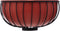 Fruitschaal/fruitmand metaal met inzetbakje zwart/rood 30 x 20 cm - Fruitschalen/fruitmanden - Draadmand van metaal