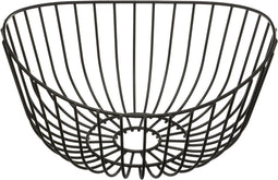 Fruitschaal/fruitmand rond zwart metaal 27 cm - Fruitschalen/fruitmanden - Draadmand van metaal