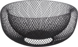 Fruitschaal/fruitmand rond zwart metaal 27 cm - Fruitschalen/fruitmanden - Draadmand van metaal