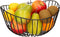 Fruitschaal/fruitmand rond zwart metaal 27 cm - Fruitschalen/fruitmanden - Draadmand van metaal