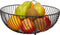 Fruitschaal/fruitmand rond zwart metaal 30 cm - Fruitschalen/fruitmanden - Draadmand van metaal