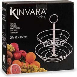 Fruitschaal Verchroomd 26 x 26 x 30,5 cm Zilverkleurig Metaal (6 Stuks)