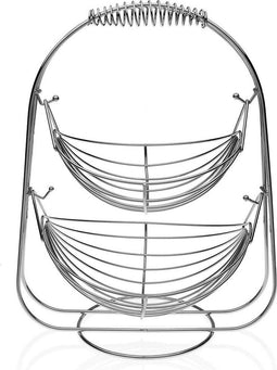Fruitschaal Versa Grijs Dubbel Staal (30 x 37 x 23 cm)