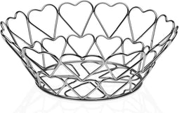 Fruitschaal Versa Hartjes Metaal Staal (26 x 10 x 26 cm)