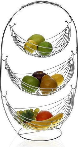 Fruitschaal Versa Metaal Staal (27 x 59 x 36 cm)