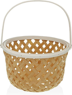 Fruitschaal Versa Wit Sparrenhout Bamboe (28,5 x 35 x 28,5 cm)