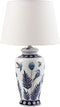 BIJELA - Tafellamp - Wit/Blauw - Porselein/Linnen