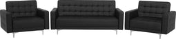 ABERDEEN - Woonkamerset - Zwart - Kunstleer