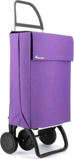 Boodschappentrolley-ROLSER JEAN LN -MAUVE (43 L) -winkelwagen-boodschapentrolley 43 L - boodschappen kar- boodschappentas op 4 wielen- boodschappen wagentje vouwkratten - boodschappentassen