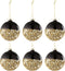 J-Line kerstbal Pailletten - glas - zwart/goud - doos van 6 - kerstversiering