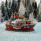 LuVille Sinterklaas Miniatuur Pakjesboot met LED Verlichting - L33 x B18 x H19 cm - Meerkleurig