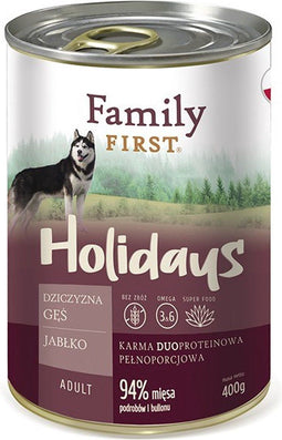 FAMILY FIRST Holidays Adult Venison, goose, apple - Nat hondenvoer - 400 g
