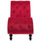 Chaise longue fluweel rood