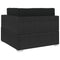 Hoekbank 1 st met kussens poly rattan zwart