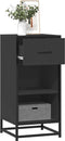 vidaXL - Dressoir - 35,5x35x76 - cm - bewerkt - hout - en - metaal - zwart