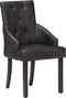 vidaXL - Eetkamerstoelen - 2 - st - echt - geitenleer - zwart