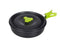 Camping pannenset - 18-delig - 30x20x19cm - zwart groen