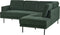 BREDA - Hoekbank 4-zits - Donkergroen - Linkszijdig - Polyester