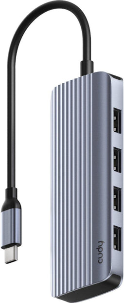 Cudy UH500 - USB 3.2 Gen 1 Type-C Hub - 6 poorten 5000 Mbit/s 120 Hz Grijs Zilver