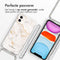 iMoshion iPhone 11 - Hoesje met Koord - Verstelbaar Koord - Wit / White Marble