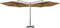 vidaXL - Parasol - dubbel - met - stalen - paal - 600 - cm - taupe