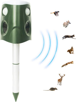 Ultrasoon Muisafweermiddel - Zonne-Energie & USB Oplaadbaar - Waterdicht IP55 - 360 Graden Plaagbestrijding - Motten, Vlooien, Ratten, Kakkerlakken & Mieren Bestrijding