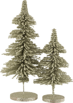 J-Line decoratie Kerstboom Bolletjes Glitter - kunststof - lichtgroen - large