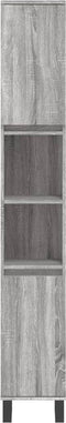 vidaXL - Badkamerkast - 30x30x190 - cm - bewerkt - hout - grijs - sonoma - eikenkleur