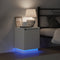 vidaXL - Nachtkastje - met - LED-lampjes - Wit - 39x34,5x50 - cm