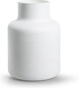 Jodeco Bloemenvaas Gigi - mat wit - eco glas - 14,5 x 20 cm - melkbus vaas